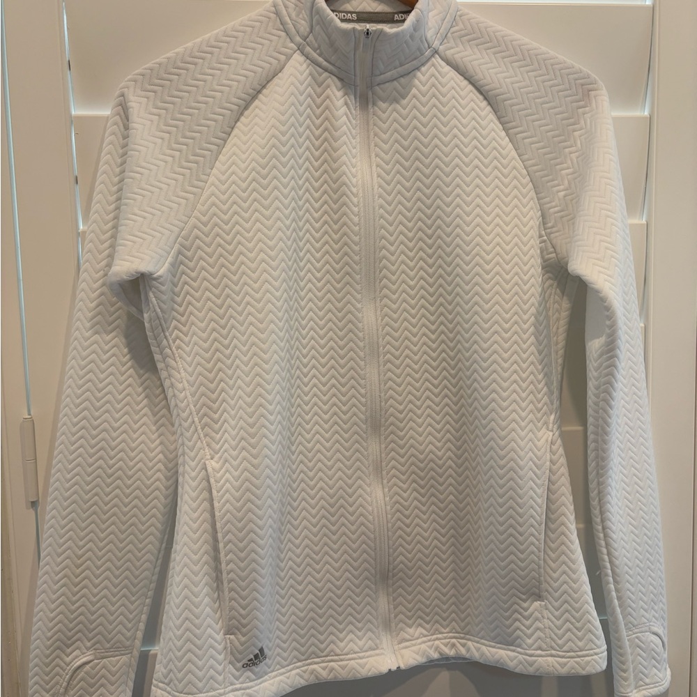 Adidas Women's Full Zip White Jacket, X’lent Condition, Size Small